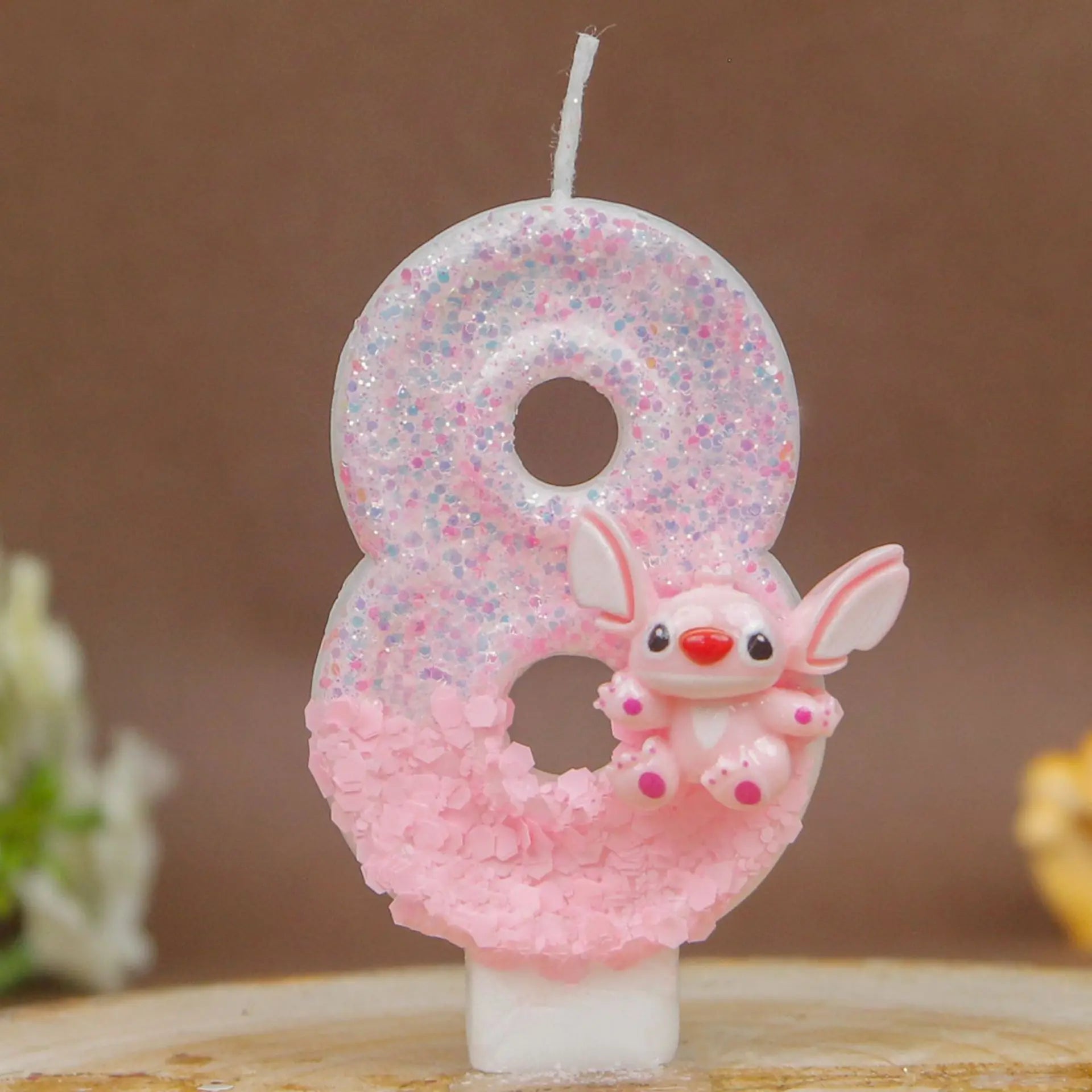 Stitch Digital Candles 0-9 Cute and Creative Pink Birthday Candles for Cartoon Cakes Sets the Mood Qme 8