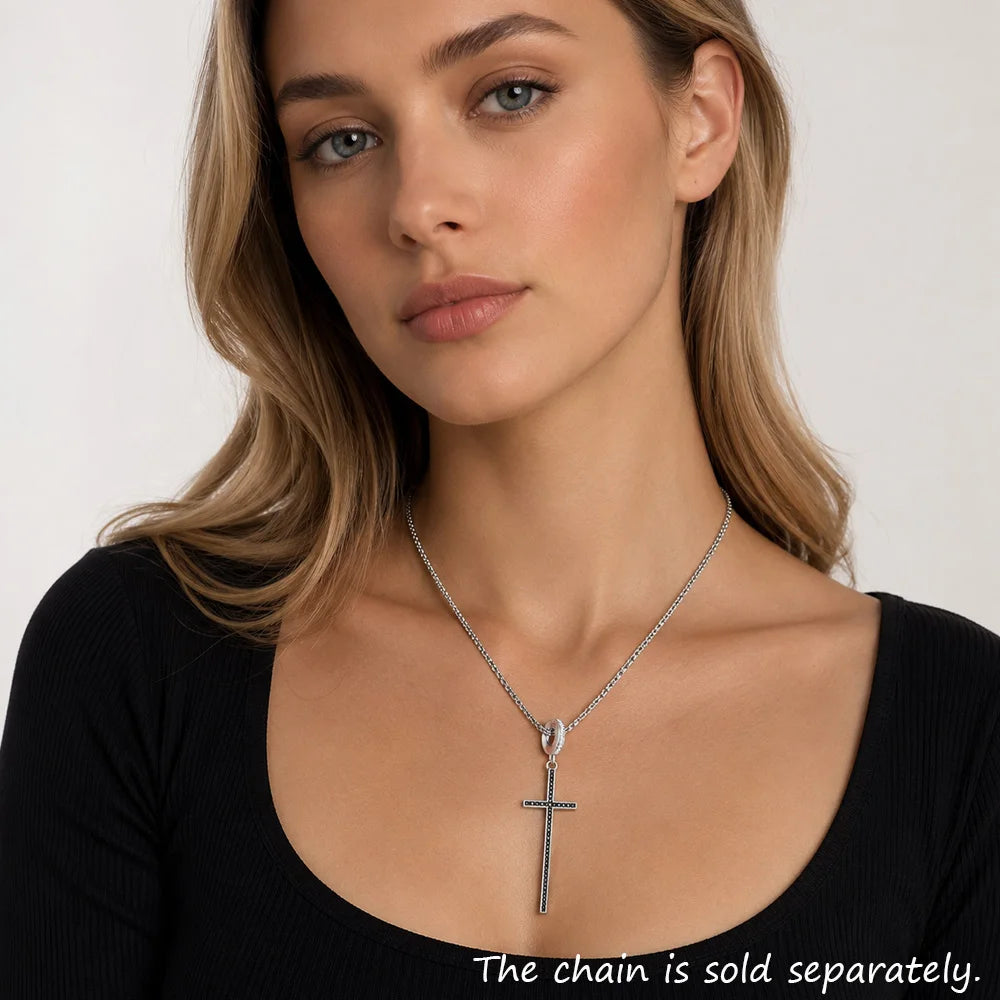 Black Cross Charm Pendant Brand New Fine Women Men Jewelry 925 Sterling Silver Vintage Faith Gift Qme