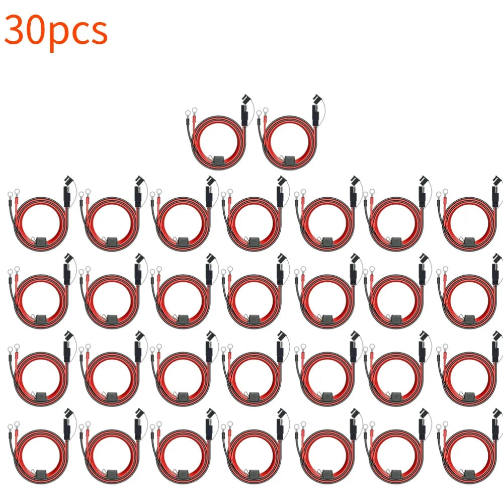 Charger Cable For Motorcycle Battery Terminal To SAE Quick Extension Cable With 10A Fuse O Connector Battery Charger Adapter Qme 30pcs