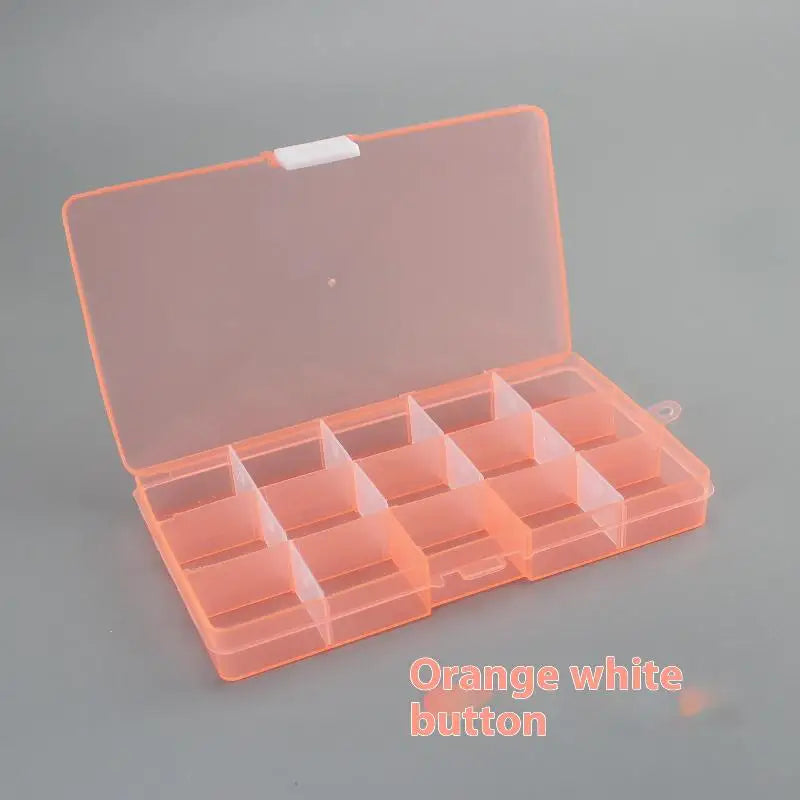 24 Grids Practical Compartment Plastic Storage Box Parts Organizer Box Jewelry Bead Screw Holder Case Display Container 1/3PCS Qme Orange