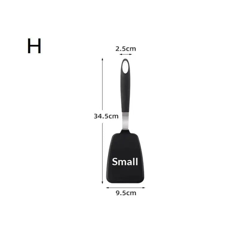Frying Shovel Leaking Cooking Utensils Stainless Steel Silicone Qme H