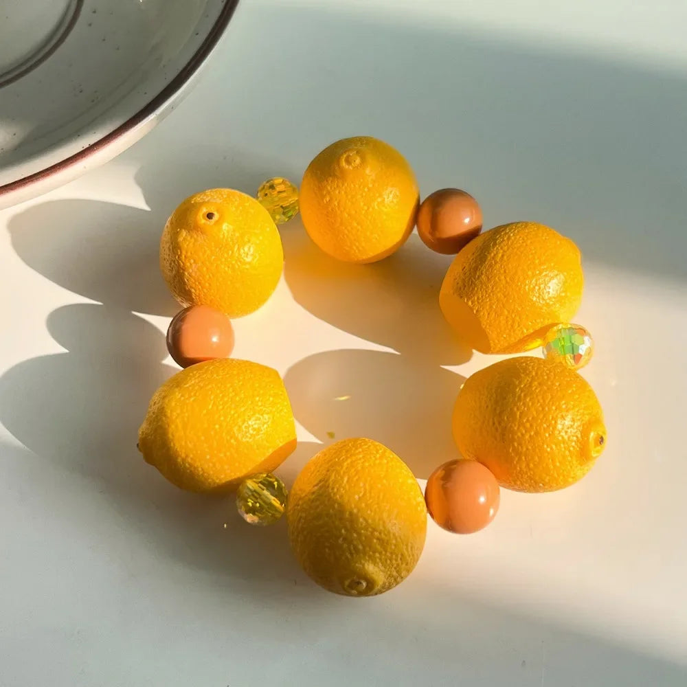 Simple Layered Beads Fruit Necklace Stackable Blueberries Multi Layer