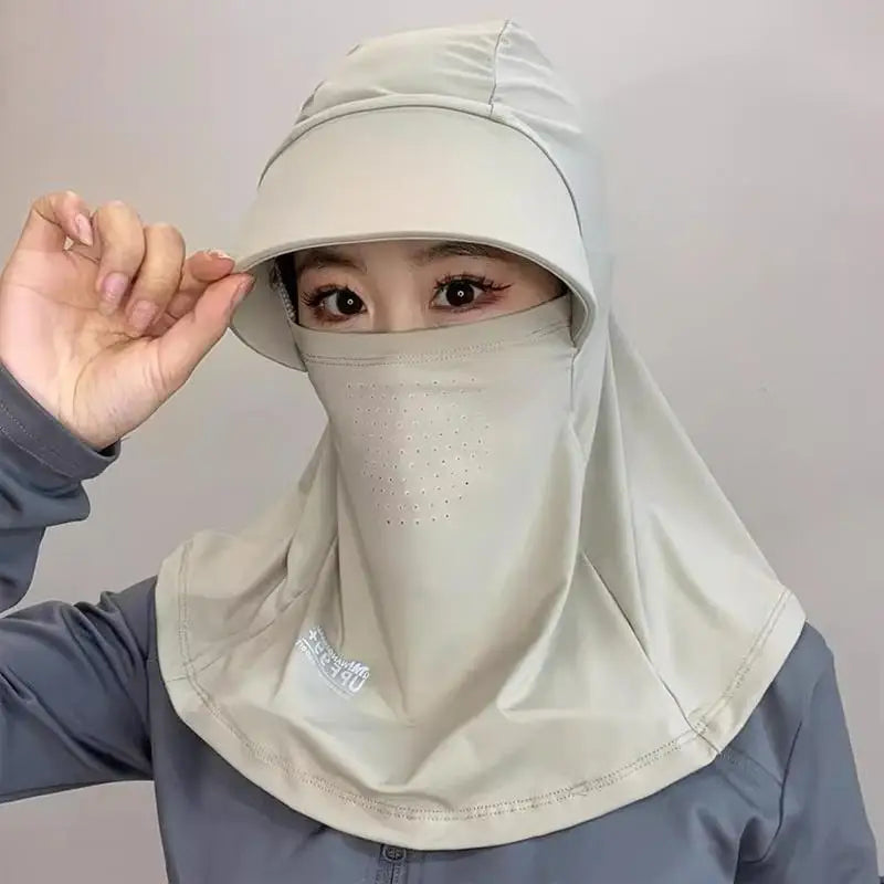 Summer Full-face Sun Hat Women Protection UV Outdoor Cycling Neck Qme D one size