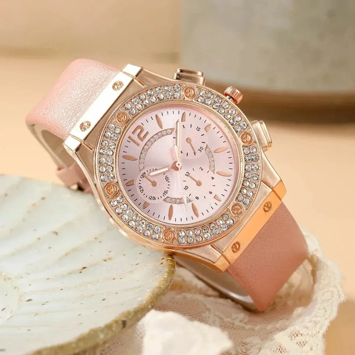 1pcs/set of versatile and fashionable PU strap watch, minimalist watch, women's trendy quartz watch Qme