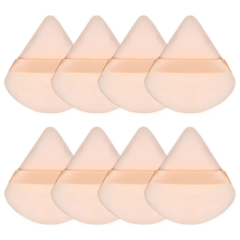Velvet Cosmetic Foundation Puff Soft Triangle Makeup Puffs Women Face Beauty Sponge Blender Washable Makeup Powder Accessories Qme 8PCS Skin