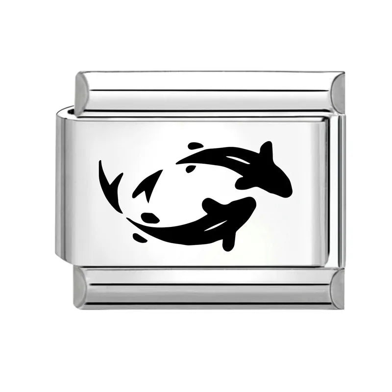 Wholesale Laser Engraving Cute Cats 666 999 Italian Charm Links Fit 9mm Stainless Steel Bracelet Women DIY Making DIY Gift Qme Style 23