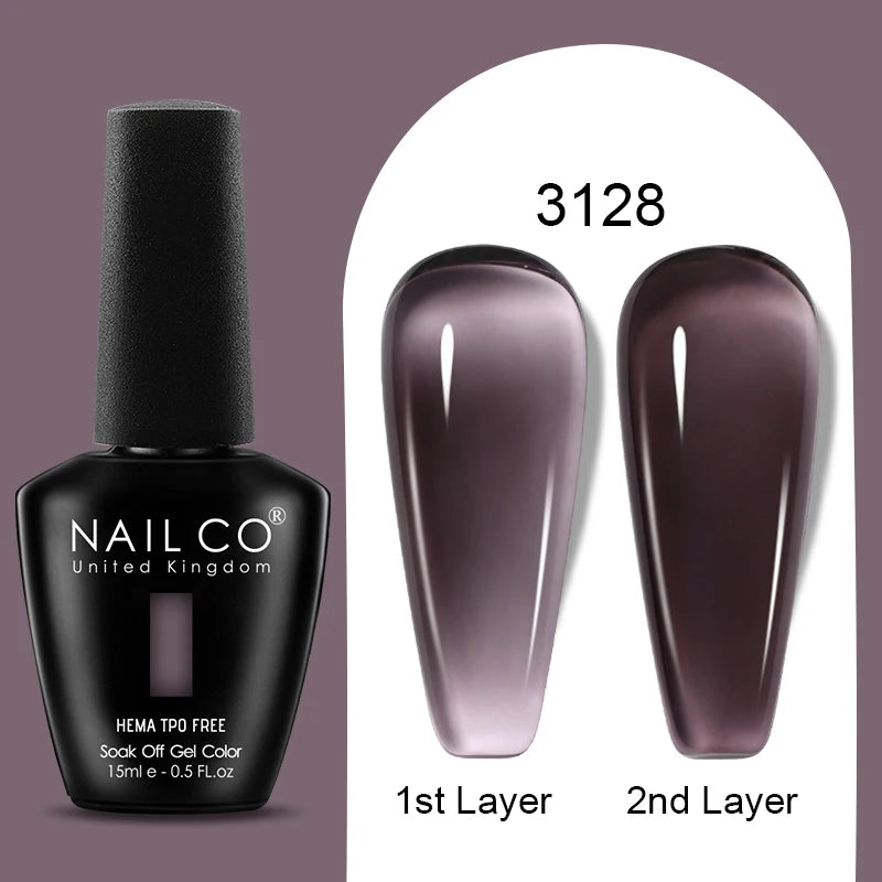 Nailco Jelly Gel Nail Polish Transparent Varnishes 44 Colors Red Pink