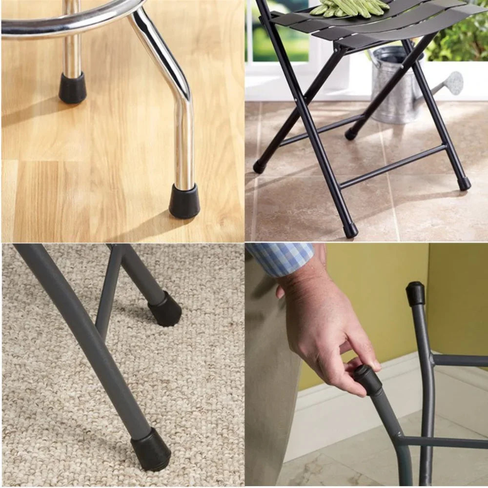 16Pcs Silicone Table Chair Leg Tips Caps Black/Transparent Non-slip Floor Protector Furniture Bottom Reduce Noise End Covers Qme