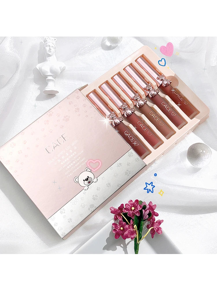 CACE Lipgloss Makeup liquid Lipstick Makeup Matte Long Lasting Waterproof Velvet Liquid Lip Stick Sexy Fashion Lips Make Up Qme Lip Makeup Kits