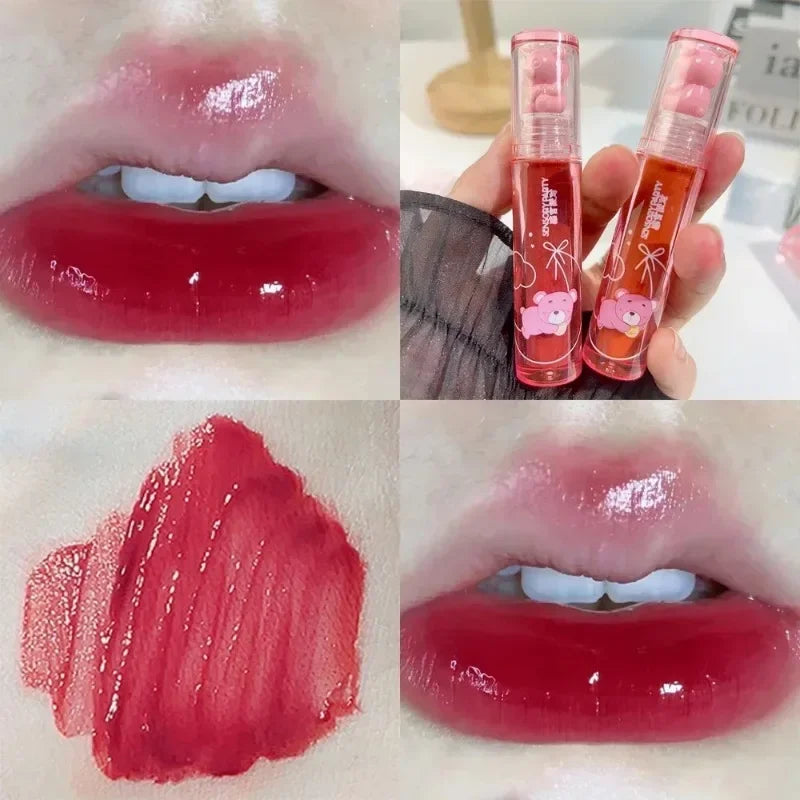Moisturizing Mirror Lip Gloss Cute Water Light Lip Gloss Lasting Crystal Glossy Glaze Nude Red Liquid Lipstick Women Lips Makeup Qme 07