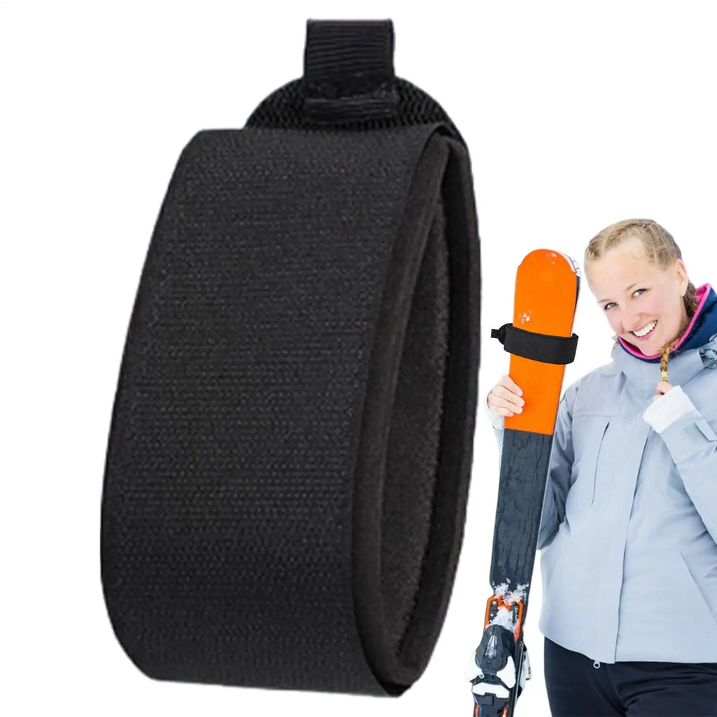 Adjustable Ski Wraps Ties Ski Fasteners Soft Ski Straps Ski Accessories With EVA Protective Pads Ski Wraps For Skiing Qme