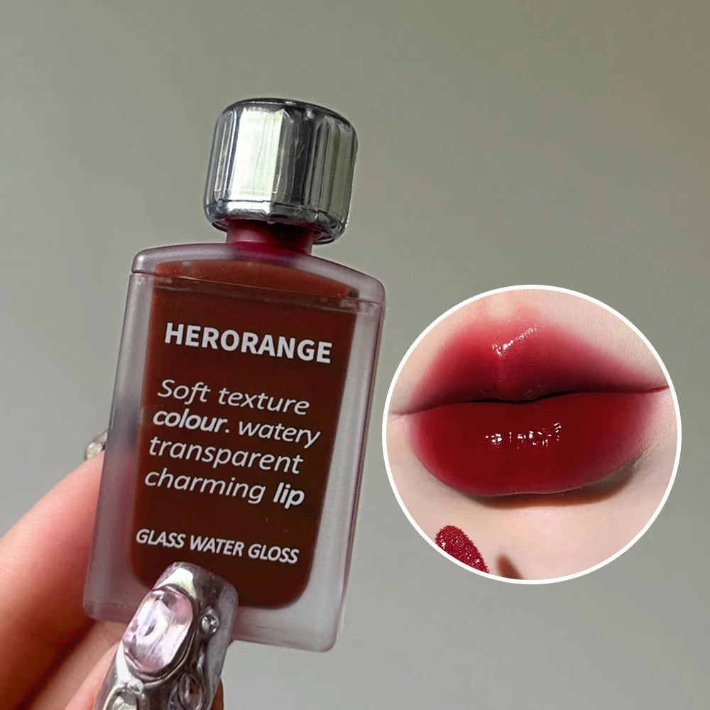 Lightly Glass Water Gloss Herorange Lip Glaze Mirror Moisturizing Qme HR567-04