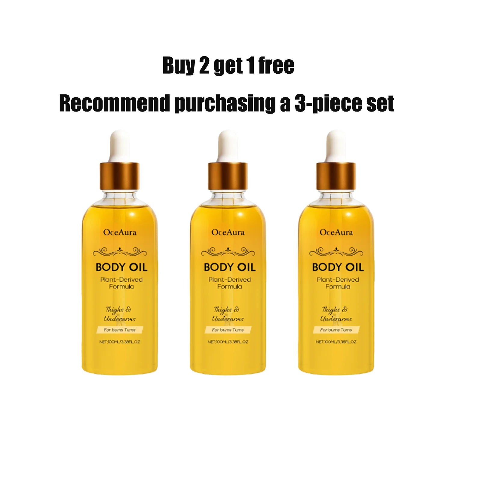 Oceaura Body Oil Thighs Underarms Plant Derived Formula Deep Qme 100mLx3