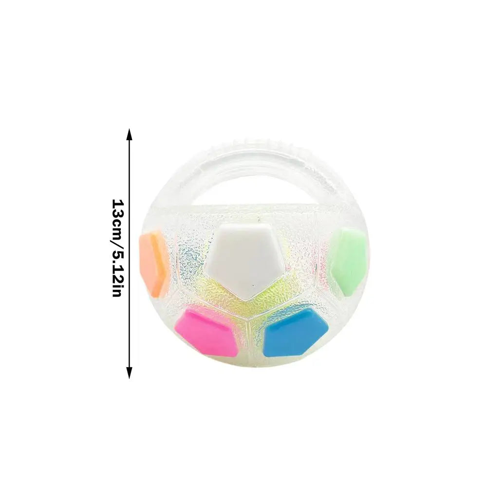 Dog Fetch Football Interactive Squeaky Handheld Round Football Dog Chewing Ball Pet Training Supplies For Aggressive Chewers Qme Transparent