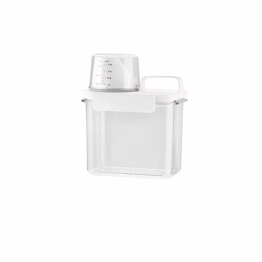 Airtight Laundry Detergent Dispenser Powder Storage Box Clear Washing Powder Liquid Container with Lids Jar Qme Transparent