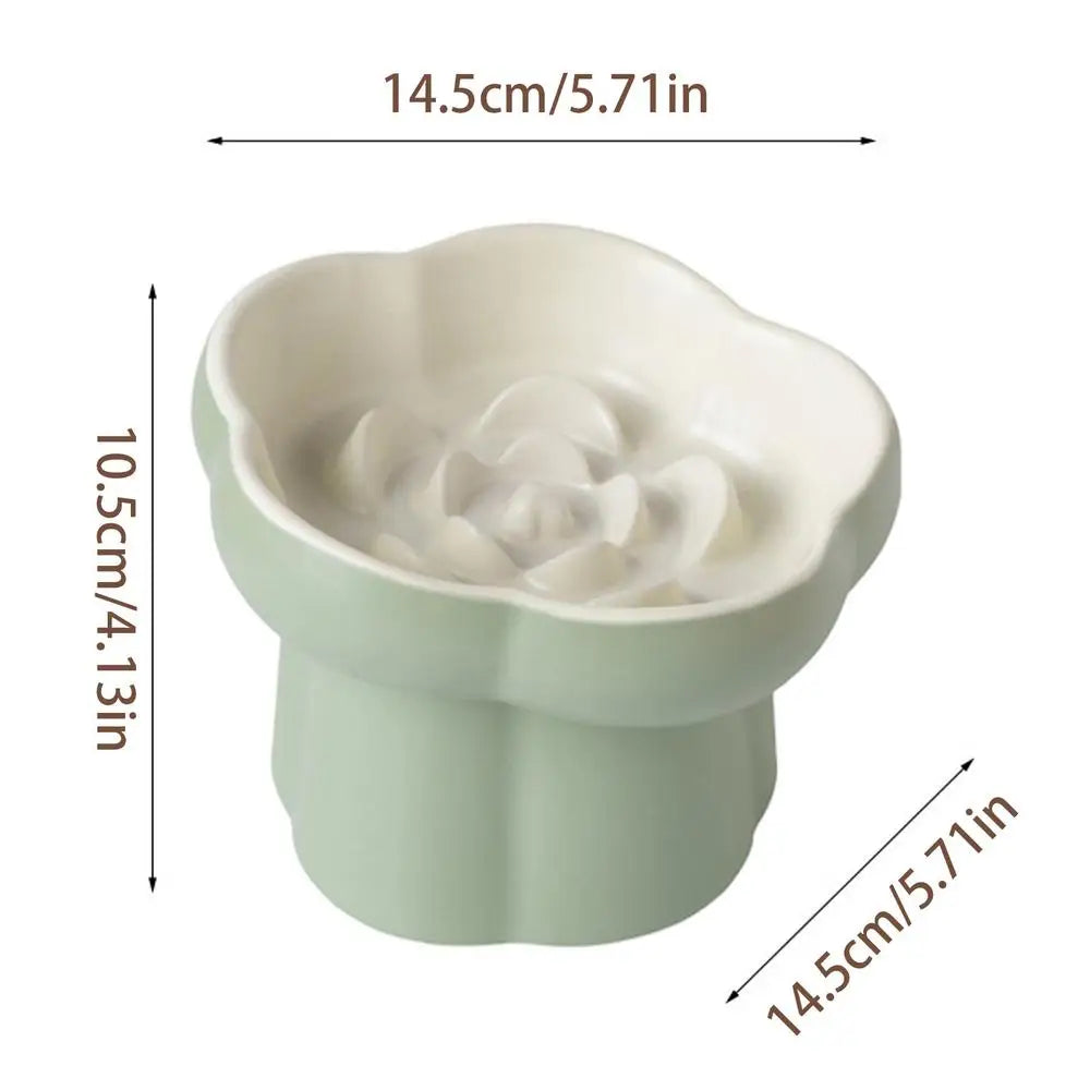 Slow Eating Cat Bowl Elevated Pet Licking Puzzle Bowl Anti-Slip Puppy Slow Feeder for Indoor Home Kitchen Living Room Balcony Qme Light Green CN