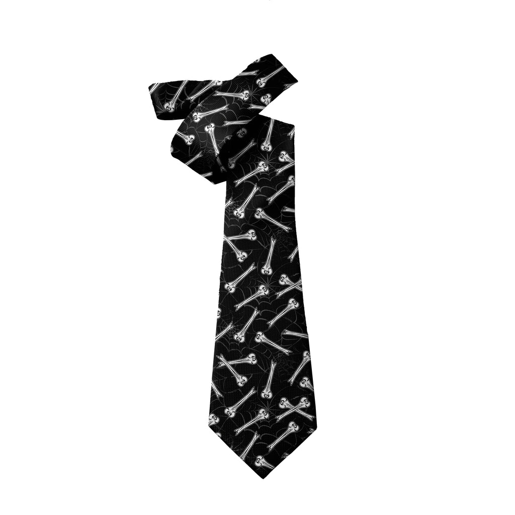 Skeleton Parts Creative Novelty Tie Fashion Funny Cartoon Skull Print Qme
