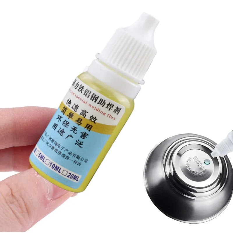 1Pcs Liquid Aluminum Metal Electronics Copper Soldering Flux 10ml Soldering Flux No Water Cleaning 18650 Battery Soldering. Qme