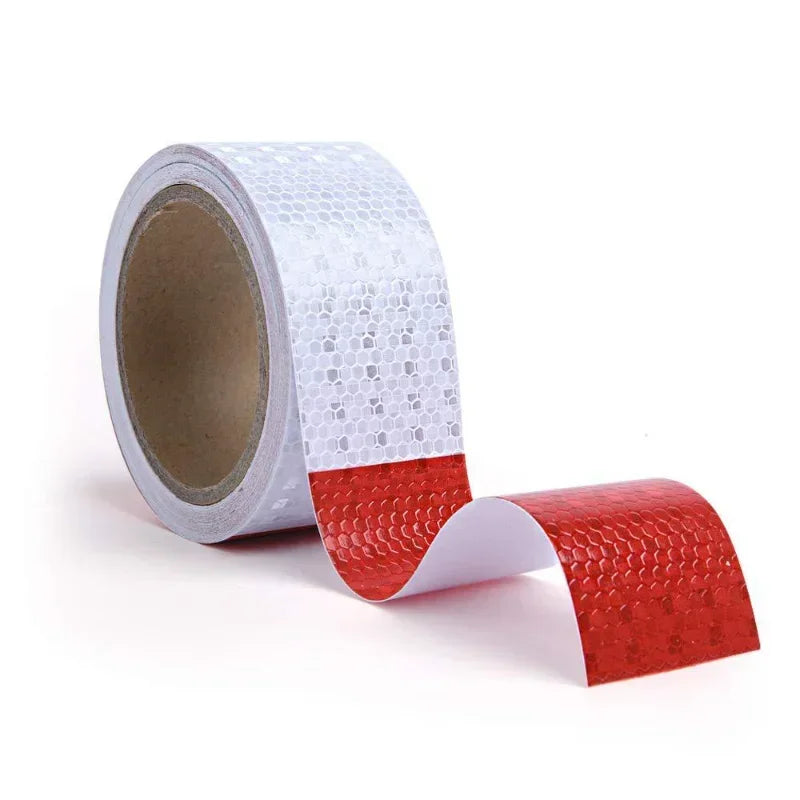 Self Adhesive Warning Tape, Reflective Film, Reflective Tape Stickers for Automobiles and Motorcycle, Car-Styling Safety Mark Qme 1cm 8m