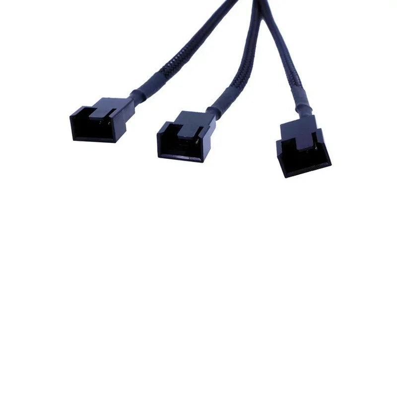 5pcs Splitter Black Sleeved 26.5cm Length Extension Cable Connector High Quality 4 Pin PWM Fan Cable 1 To 3 Ways Qme