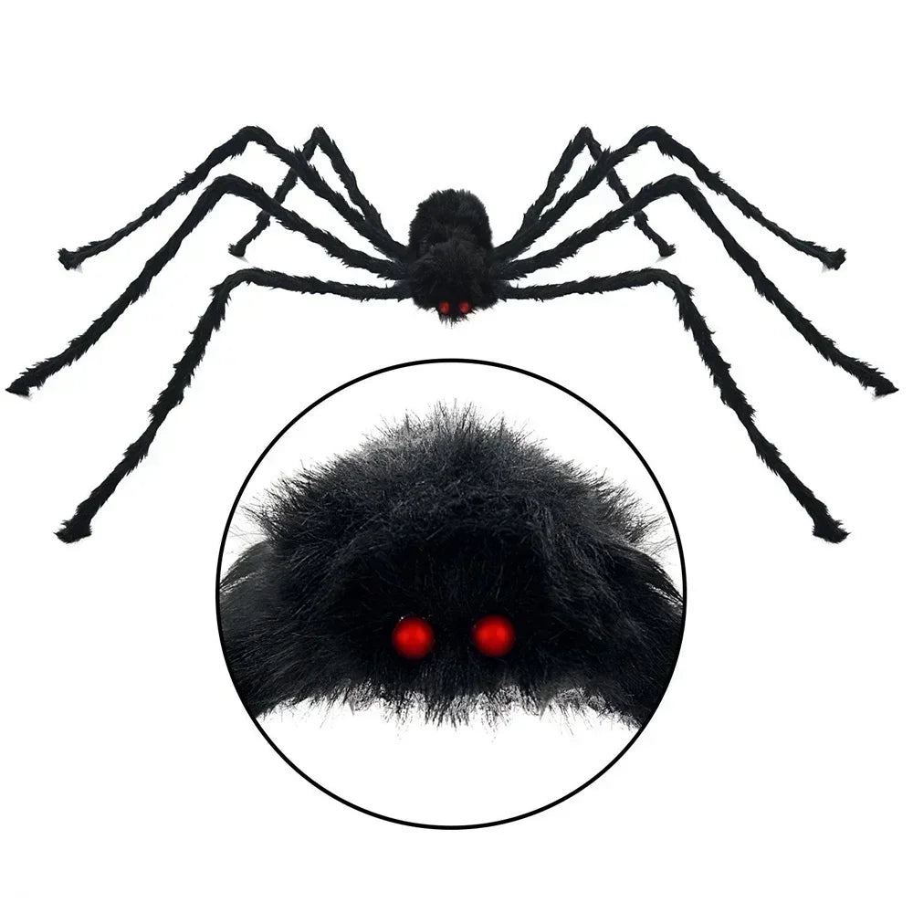 Halloween Big Plush Spider Halloween Decoration Party Props Outdoor Big Spider 30cm/75cm Chamber Trick A Prank Big Spider Qme