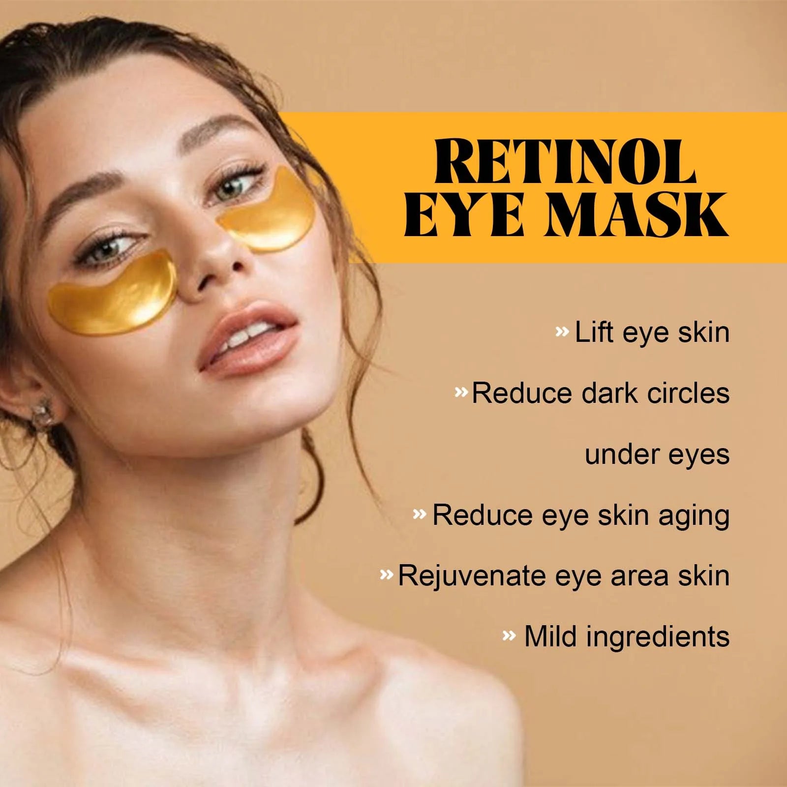 Retinol Eye Mask Anti Dark Circles Eyes Bags Skin Firming Collagen Moisturizing Aloe Repair & Firming Brighten Under Eye Patches Qme