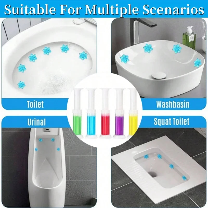 3Pcs Toilet Cleaner Gel Fresh Flower Aromatic Drain Toilet Cleaning Detergent Air Freshener Remove Odors Home Bathroom Tools Qme