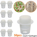 50PCS Plant Net Cup & 50PCS Cylinders Sponge Soilless Net Basket Grow Orchids Hydroponics Cups Garden Supplies Qme Default Title