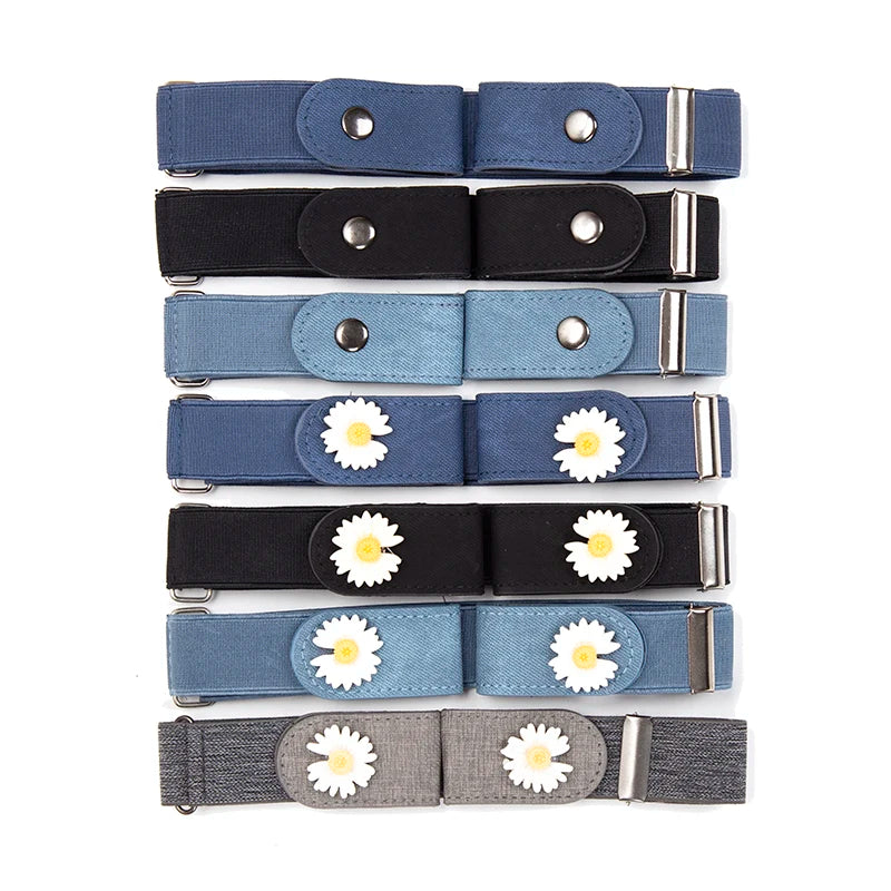 Buckle-free Elastic Invisible Belt Jeans Leather Lazy Without Buckle Qme