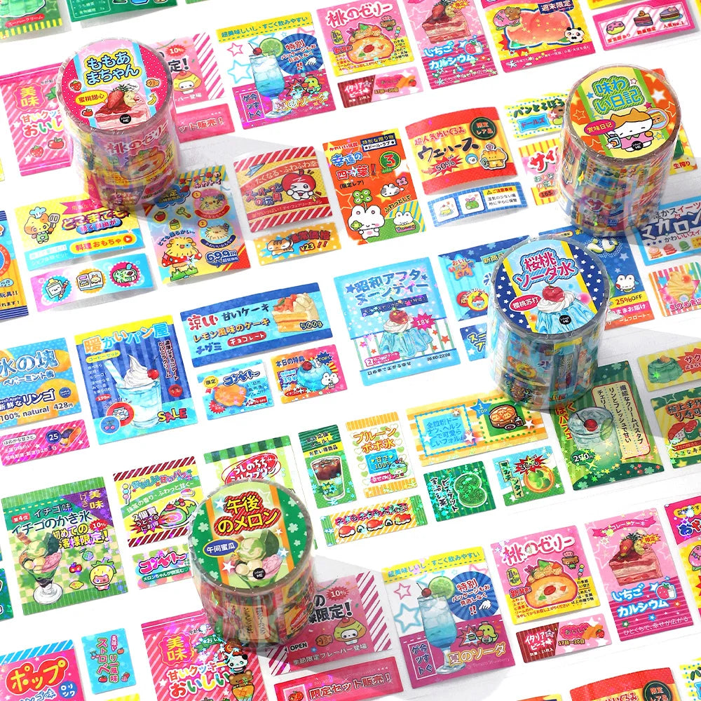 Retro Cute Y2K Masking Tape Decoration Adhesive Planner Handbook DIY Scrapbooking Journal Collage Japanese Stationery Stickers Qme