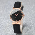New Black Rose Gold Women's Watch Set with Belt Quartz Watch and Bracelet Six Piece Set (Box Not Included) Qme 2