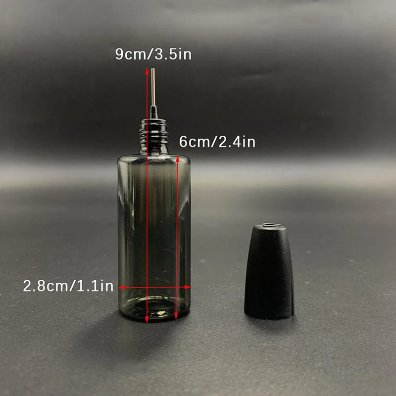 30mlNeedle PET Dispensing Bottle Tattoo Liquid Oil Infused Nail Art Qme one size