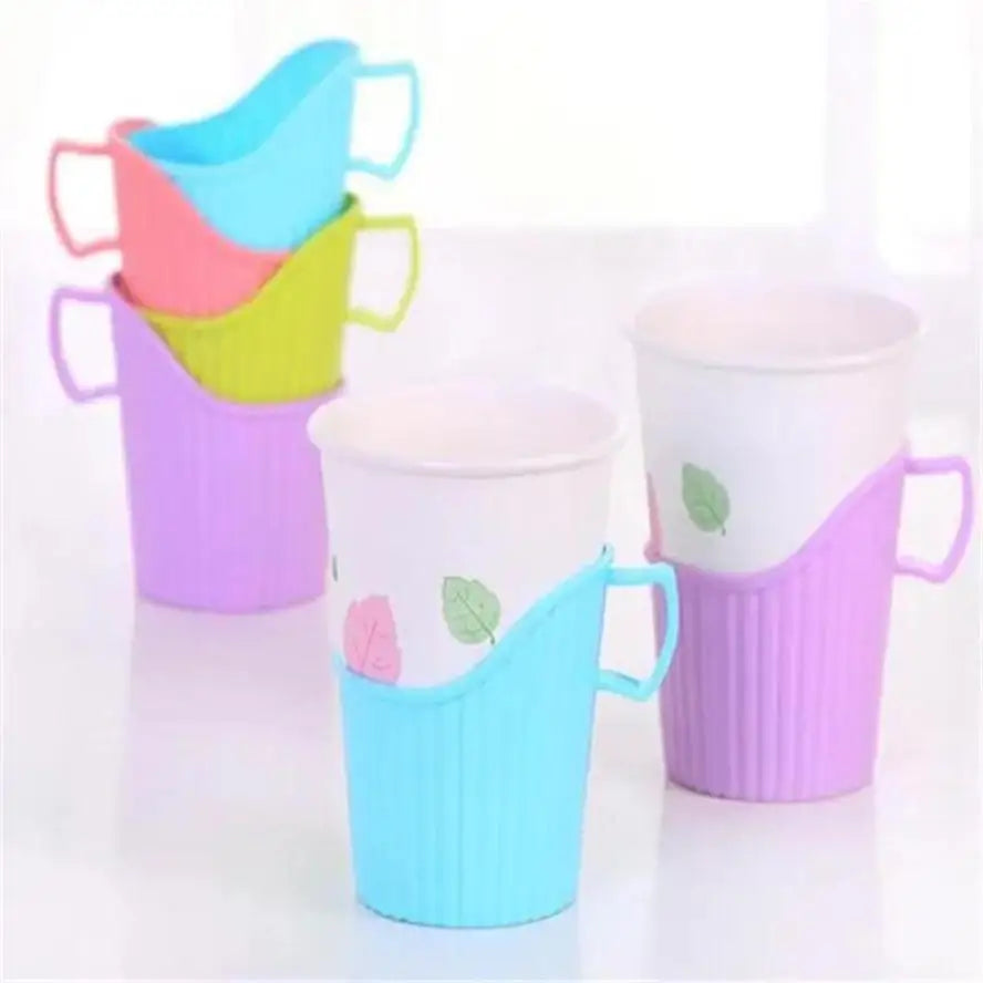 3PCS Disposable Paper Cups Drag Thick Cup Holders Plastic Cup Holders Hot Water Insulation Cup Holders Cup Holders Wholesale Qme