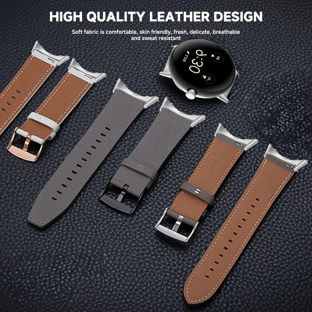 For Google Pixel Watch 3 41 45mm Strap Leather Replace Wristband Correa Bracelet For Google Pixel Watch 2 3 Band Belt Accessorie Qme