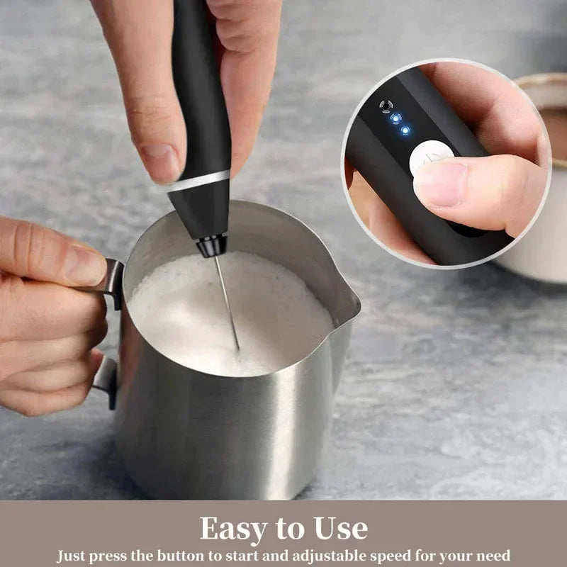 Electric Milk Frothers Handheld Wireless Blender USB Mini Coffee Maker Whisk Mixer Cappuccino Cream Egg Beater Food Blender Qme