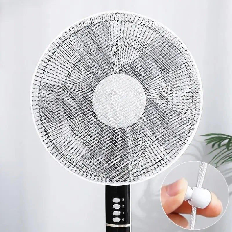 Mesh Fan Cover With Drawstring Fan Dust Cover Safety For Baby Finger Protector Kids Finger Guards Nylon Mesh Nets Summer Home Qme White