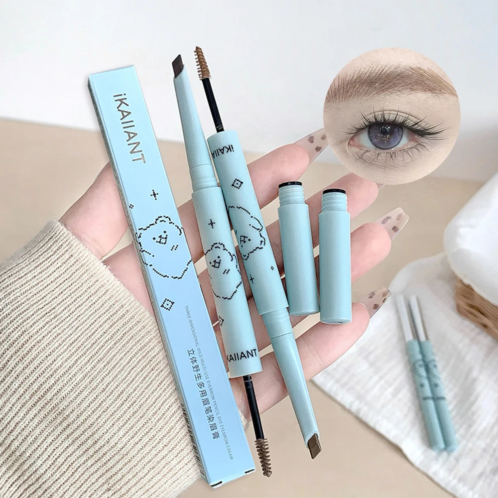 2-in-1 Dual-ended Eyebrow Pencil Tinting Mascara Waterproof Qme