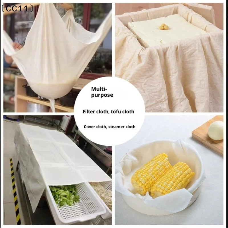 3 Bag Cotton Filter Cloth Food Grade Reusable Cheese Soy Milk Coffee Qme