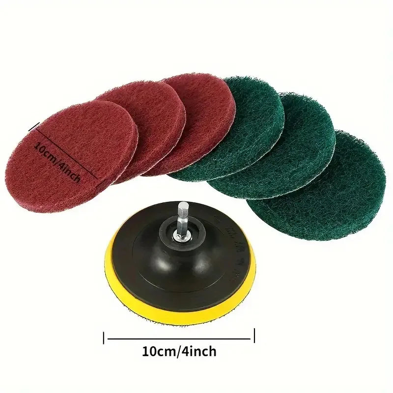 8pcs Drill Bit Power Brush Tile Scrubber Cleaning Kit Bathroom Floor Bathtub Polishing Pad Household Cleaning Tools Qme