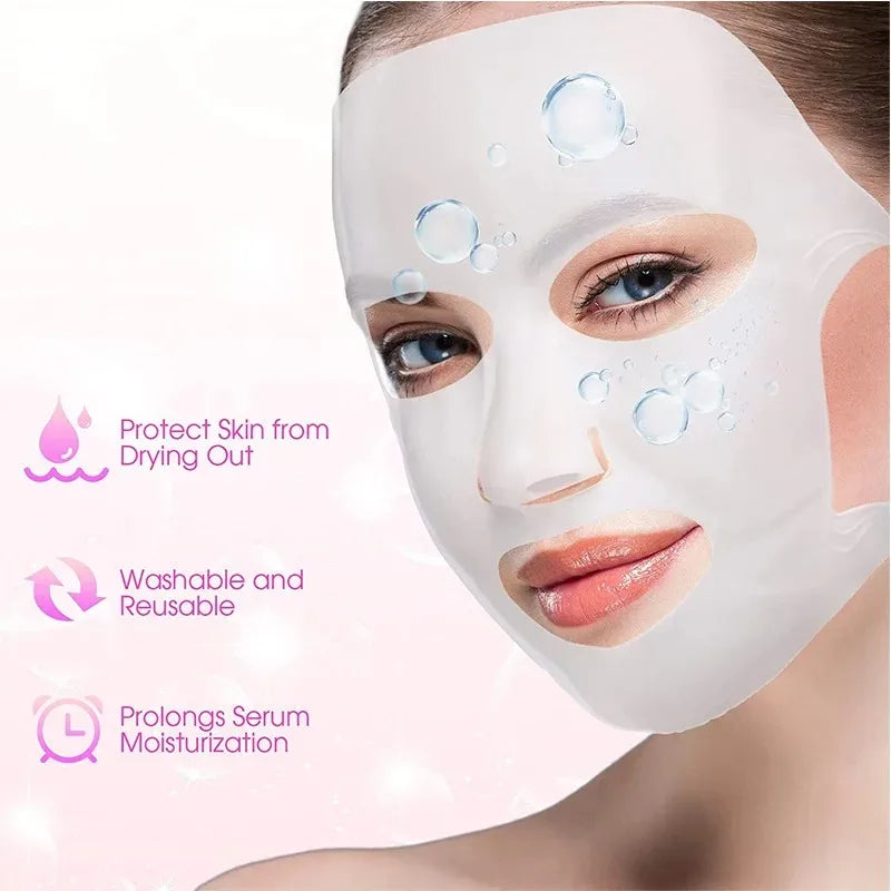 3D Silicone Mask Face Women Skin Care Tool Hanging Ear Gel Sheet Qme