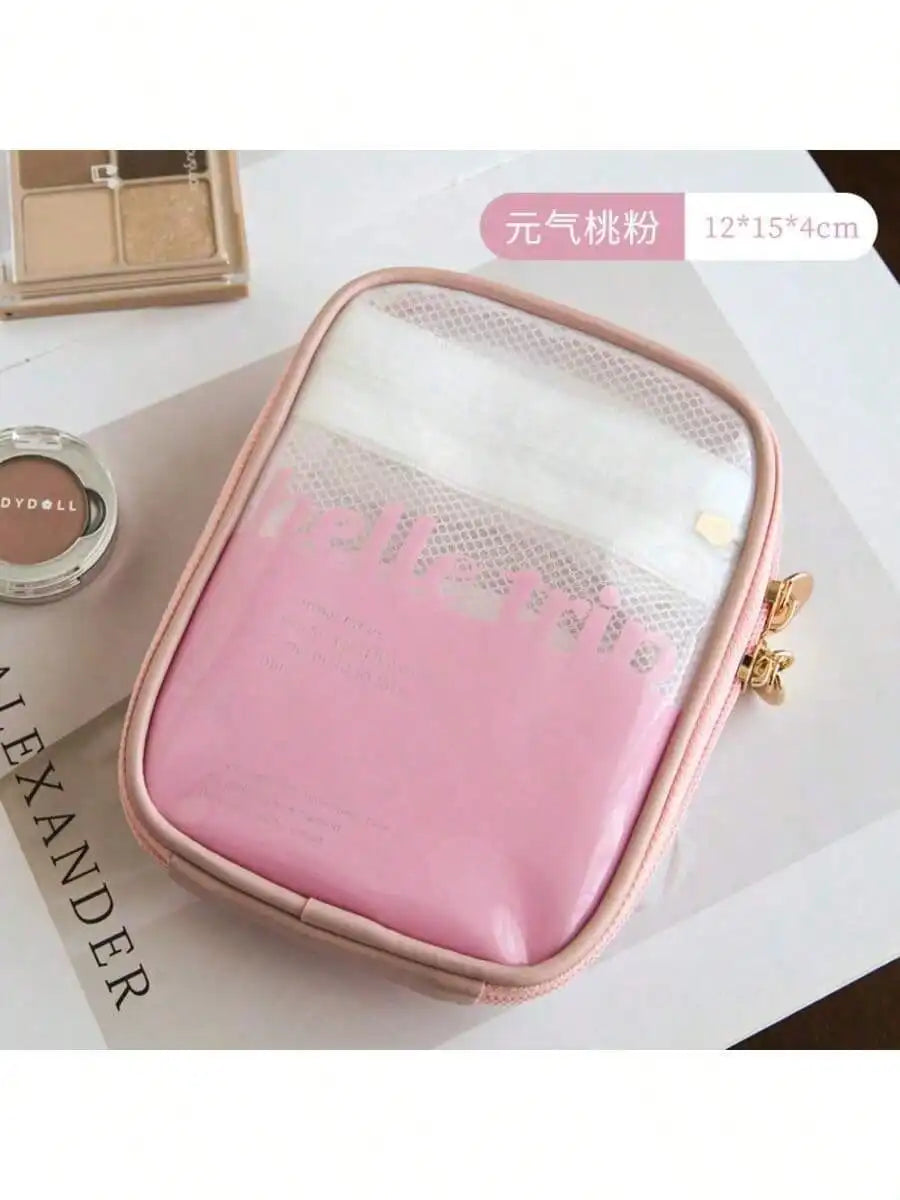 Cosmetic Bag Women's Portable Large-capacity Storage 2024 High-end Qme pink