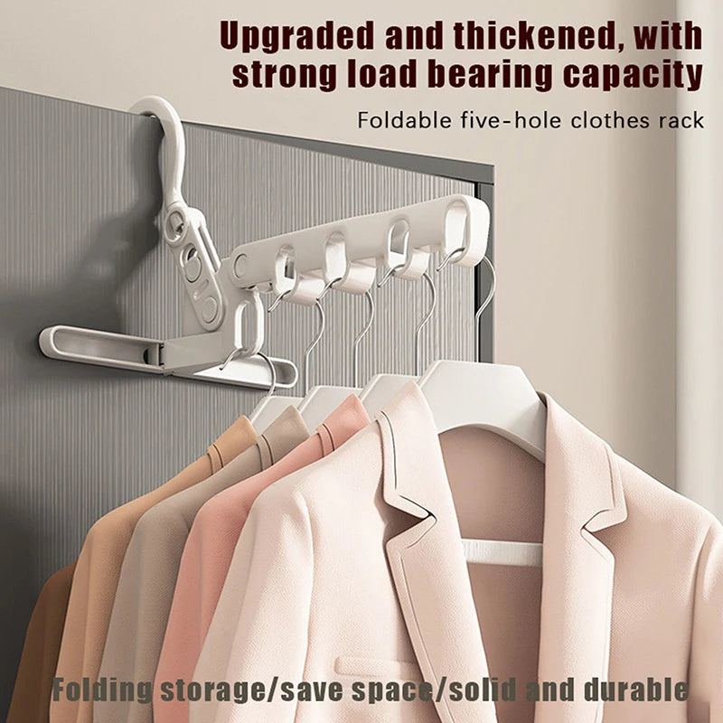 Rack 5 Holes Hotel Camping Portable Foldable Travel Hanger Folding Qme