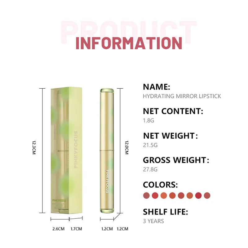 8 Colors Moisturizing Watery Lipstick Hydrating Formula Dry Season Qme