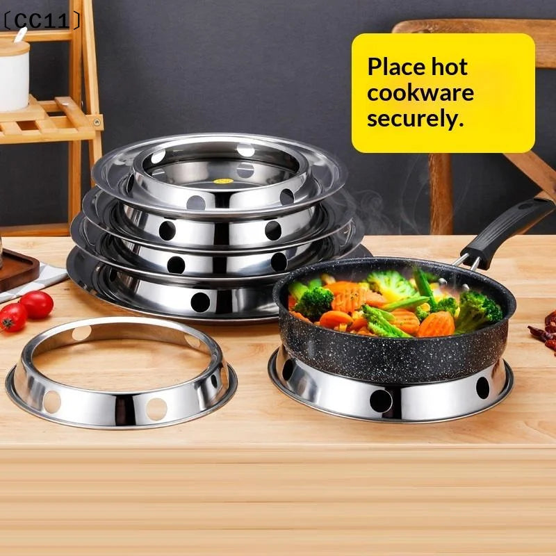 Stainless Steel Wok Ring Pot Holder Gas Stove Rack Heat Insulation Qme