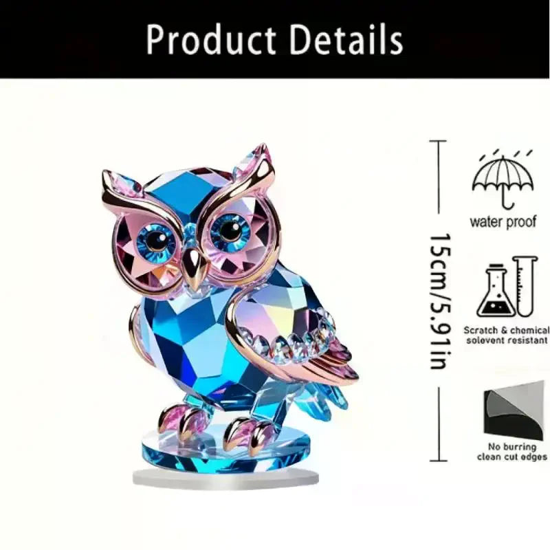 Cute Crystal Acrylic Owl Desktop Decoration X Animal Themed Home Qme