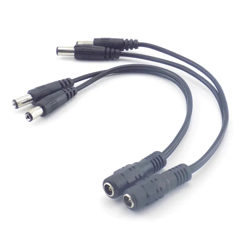 50PCS 1 to 2 DC Cable 12Vdc Power Splitter Branch Cord for Surveillance LED Power Supply Qme