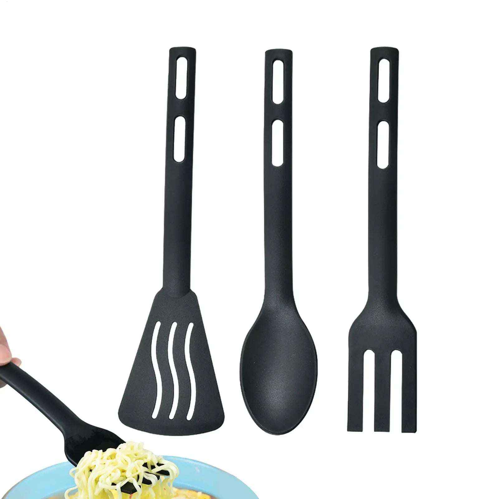 Kitchen Tool Set Nylon Cooking Tools Set Sturdy Cutlery Kit With Non-Stick Spatulas Comfortable Handle Cookware Accessories Qme