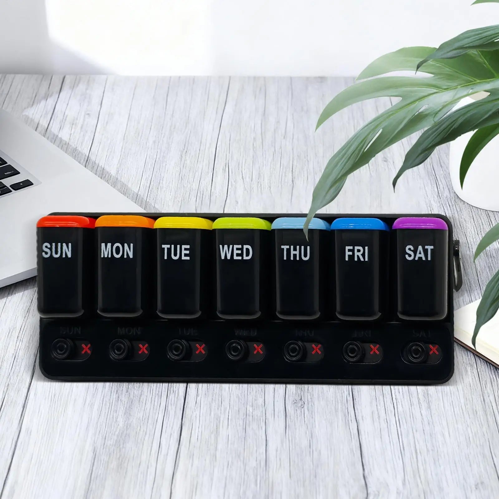 Medicine Pill Organizer 7 Day Travel Case Portable Box Container Qme