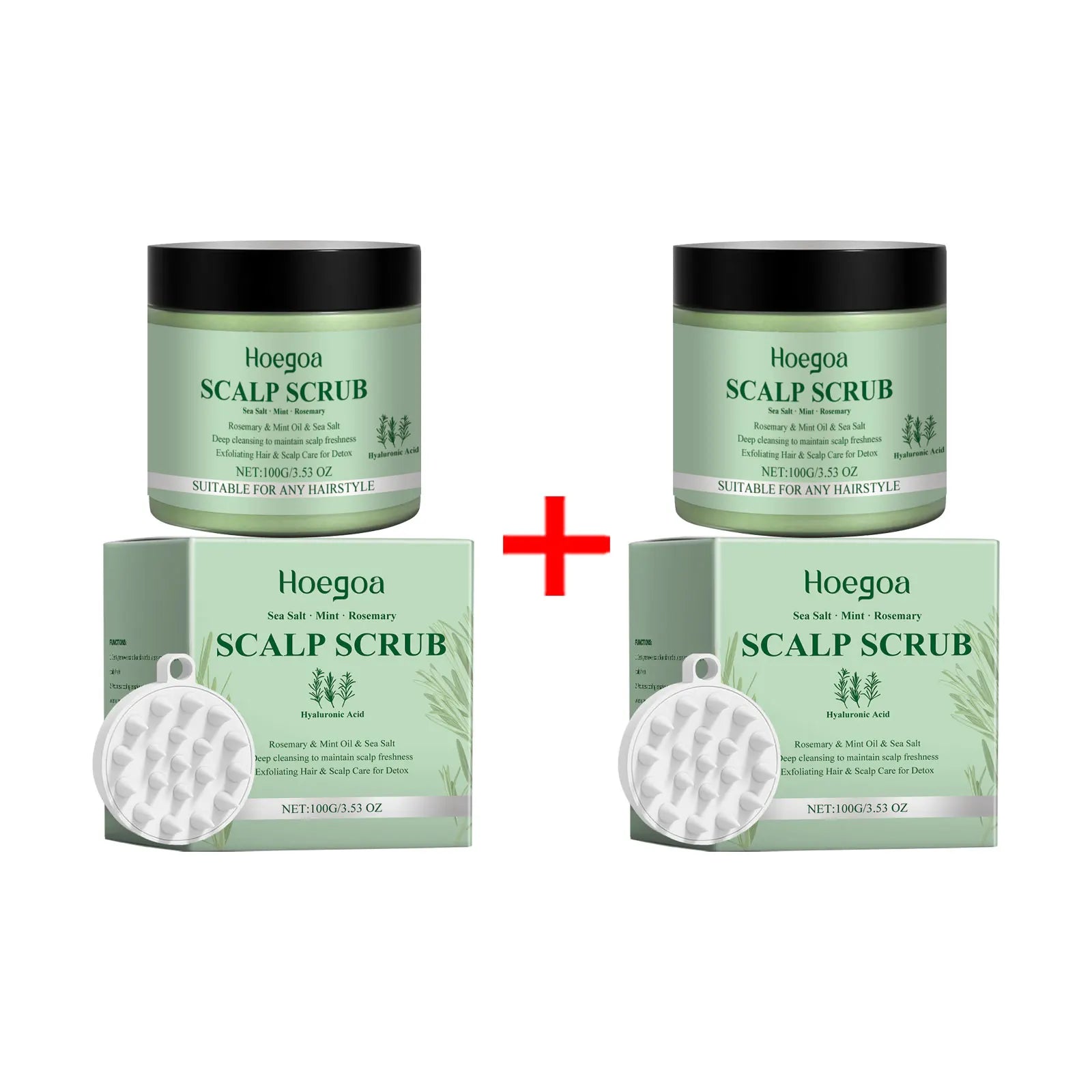 Rosemary Scalp Scrub With Silicone Scalp Massager Deep Cleaning Control Sebum Secretion Relieve Itching Dandruff Removal Shampoo Qme 200g Boxed