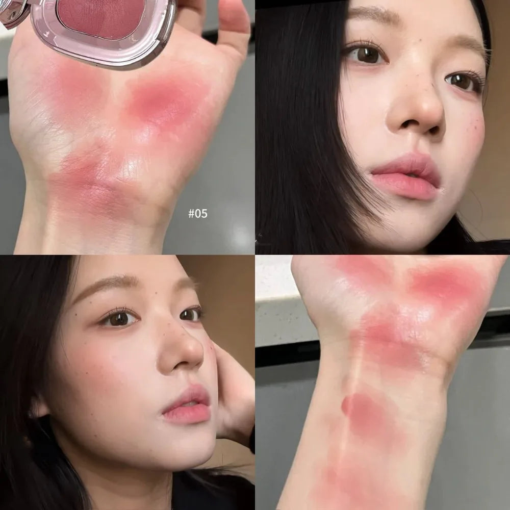 Velvet Cream Multi-Use Palette Low Saturation Contour Blush & Lip Tint Natural Matte Finish for Autumn Winter Nude Makeup Qme 05